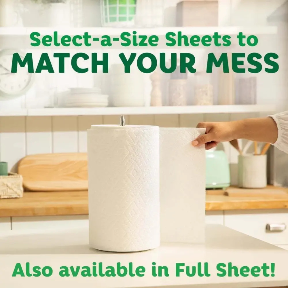Bounty Select-A-Size Paper Towels. White. 8 Double Plus Rolls = 20 Regular Rolls - Image 9