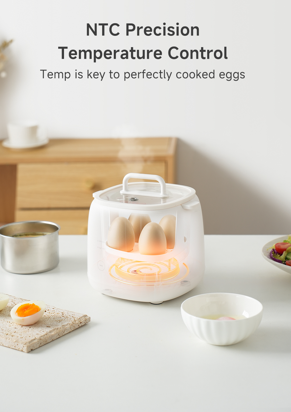 Simplus Multifunctional Egg Cooker |7 Modes | 24h Reservation | SUS304 Steaming Bowl | Steaming Egg Custard Yogu