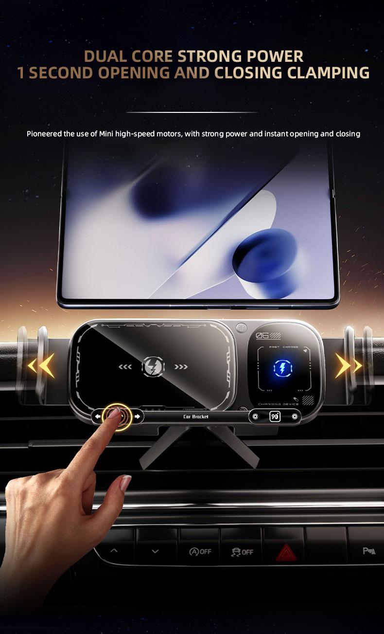 Wireless Charging Phone Holder Car Mount for Folding Screen/Universal Smartphone