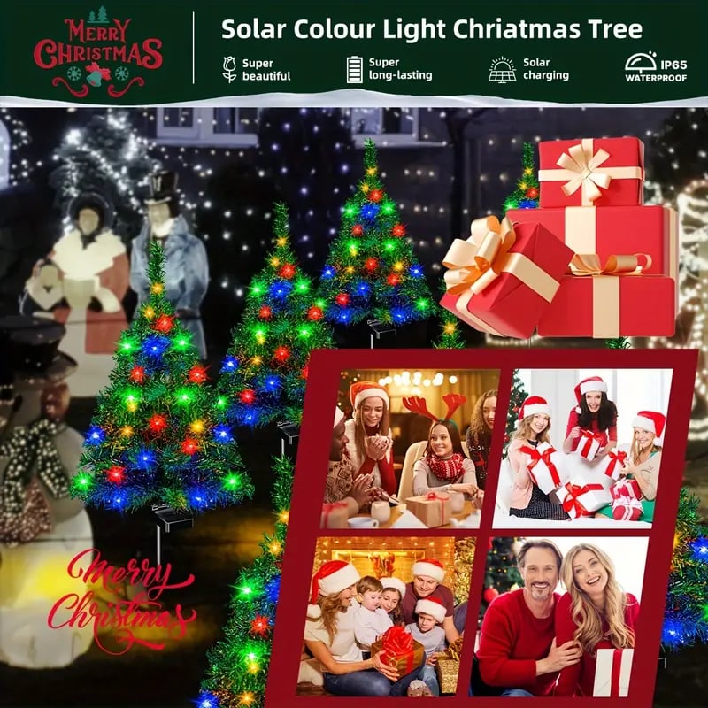 Solar Christmas tree lights holiday decorations. outdoor courtyards. gardens. lawns. small path lights. atmosphere lights